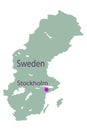 Ancient World Map of Sweden unhygienic yellow
