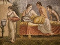 ancient world roman mosaic couple on bed