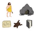 Ancient, world, stone age .Stone age set collection icons in cartoon style vector symbol stock illustration web. Royalty Free Stock Photo