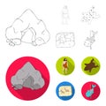 Ancient, world, stone age .Stone age set collection icons in outline,flat style vector symbol stock illustration web. Royalty Free Stock Photo