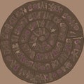 Ancient writing symbols of a vanished civilization.