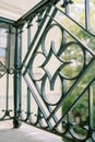 Ancient wrought iron fence of a villa terrace