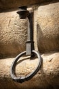 Old wrought iron ring to tie the horses - Florence Tuscany Italy Royalty Free Stock Photo