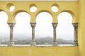 Ancient yellow arches in the Palacio da Pena