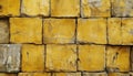 Ancient Yellow Block Wall Collage Royalty Free Stock Photo