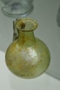 Ancient yellow coloured stained glass accessory bottle