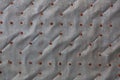 Ancient zinc door texture background with fishscale pattern Royalty Free Stock Photo