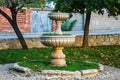 Anciient Fountain in a Village Patio Traditional Royalty Free Stock Photo