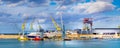 Harbor of Ancona, Italy with ships, banner Royalty Free Stock Photo