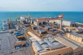 Ancona, Italy, September 26, 2021: Fincantieri dock in the port Royalty Free Stock Photo