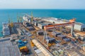 Ancona, Italy, September 26, 2021: Fincantieri dock in the port Royalty Free Stock Photo