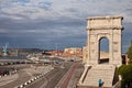 Ancona, Marche, Italy: the port of the city with the ancient Roman triumphal arch of Trajan Royalty Free Stock Photo