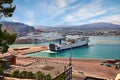 Ancona, Marche, Italy: view of the port with a ferry docking Royalty Free Stock Photo