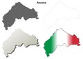 Ancona blank detailed outline map set Royalty Free Stock Photo