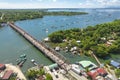 Anda, Pangasinan, Philippines - Aerial of the Anda Bridge connecting the island with the mainland Bolinao