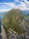 Andalsnes city and Nesaksla mountain Royalty Free Stock Photo