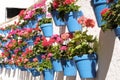 Andalucia Spain traditional whitewashed village flower pot display