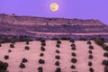 Andalusia panorama at moonrise Royalty Free Stock Photo