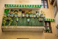 Andalusian balcony with typical ceramical flower pots
