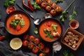 Andalusian gazpacho. Red tomato cold gazpacho soup Royalty Free Stock Photo