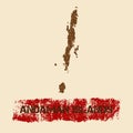 Andaman Islands distressed map.