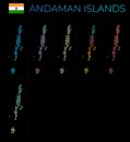 Andaman Islands dotted map set.