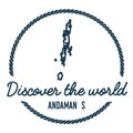 Andaman Islands Map Outline. Vintage Discover the.