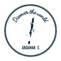 Andaman Islands map in vintage discover the world.