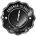 Andaman Islands map vintage stamp.