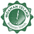 Andaman Islands map vintage stamp.