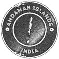 Andaman Islands map vintage stamp.