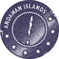 Andaman Islands map vintage stamp.