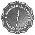 Andaman Islands map vintage stamp.