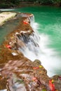 Andaman Thailand outdoor photography of waterfall in rain jungle forest. Trees, PHUKET, Royalty Free Stock Photo