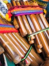 Andean flutes, Market of Santiago de Chile Royalty Free Stock Photo