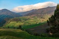Andean landscape, cultivated fields Royalty Free Stock Photo