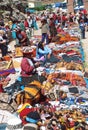 Andean textile market Royalty Free Stock Photo