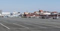 Anderlecht, Brussels Capital Region - Belgium - Empty parking lot during the corona crisis lockdown of the Abattoir market