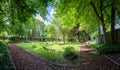 Anderlecht, Brussels Capital Region, Belgium - Panorama of the Erasmus museum park