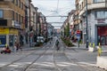 Anderlecht, Brussels Capital Region, Belgium - The shopping street Rue Wayez during car free sunday