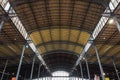 Anderlecht, Brussels Capital Region - Belgium - Symmetric roof of the abattoir, the old slaughterhouse