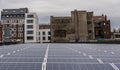 Anderlecht, Brussels Capital Region - Belgium - View over the rooftops, solar panels and the abattoir market taken from the