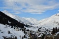 Andermatt in Autumn with snow Swiss swizerland alps Royalty Free Stock Photo