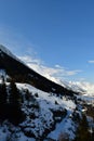 Andermatt in Autumn with snow Swiss swizerland alps Royalty Free Stock Photo