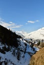 Andermatt in Autumn with snow Swiss swizerland alps Royalty Free Stock Photo