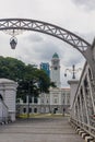 Anderson bridge over Singapore river. Victoria Theatre and Concert Hall in the backgroun