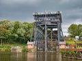 The Anderton Boat Lift near Northwich in Cheshire, UK. A two-caisson lift lock providing a 50-foot vertical link.