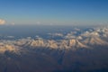 The Andes aerial view with Huascaran Mountain