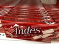 Andes mints chocolate candy thins on sale at a grocery store