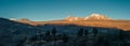 Andes Mountain Landscape near Yanque, Colca Canyon, Peru in the Evening